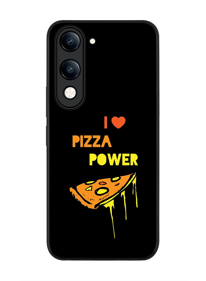 For vivo Y04 / Y29t 5G Case,Slim fit Camera Protection, Shockproof Thin Phone cover  - I Love Pizza (Black)